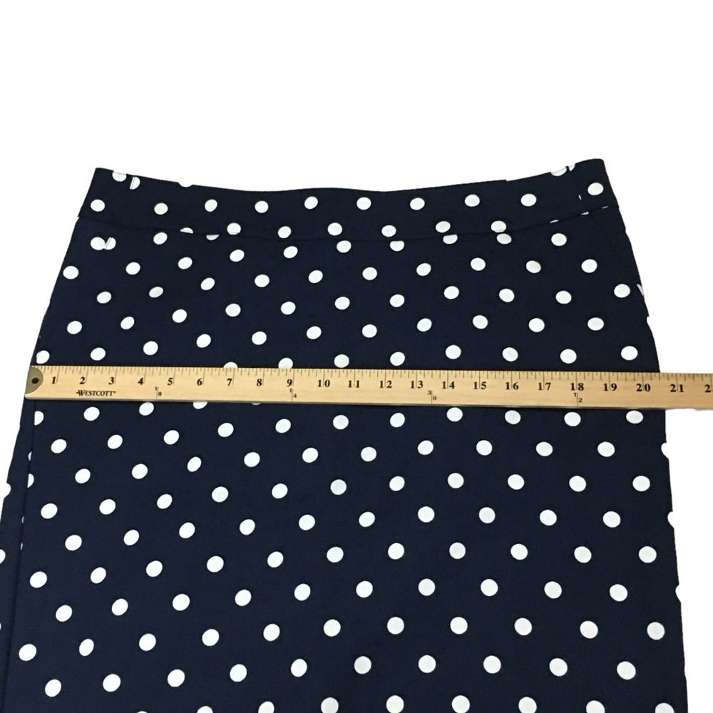 MERONA Navy Blue White Polka Dot Stretch Skirt - Women’s 14 NWT - Picture 3 of 9